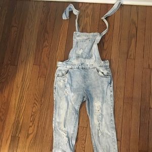 Forever 21 distressed overalls